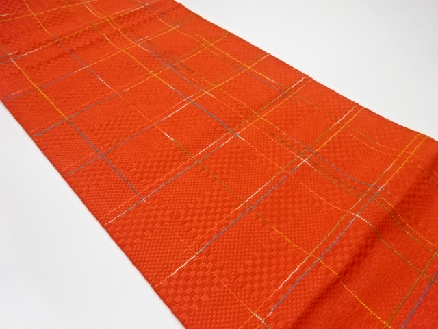 JAPANESE KIMONO / VINTAGE NAGOYA OBI / WOVEN GRID